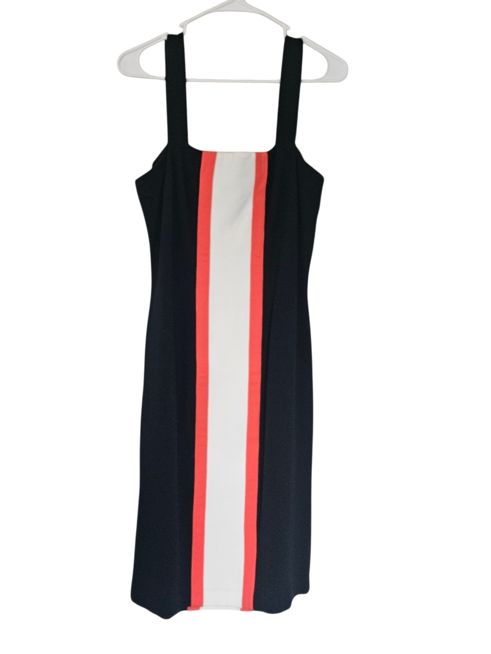 Diane Von Furstenberg Black Dress with Red and White Center Stripe Bodycon Size - Picture 2 of 8
